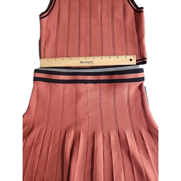 NEW House Of Harlow 1960 WOMENS SMALL KNIT RARE RUSTY Color  TENNIS SKIRT SET - Picture 3 of 9